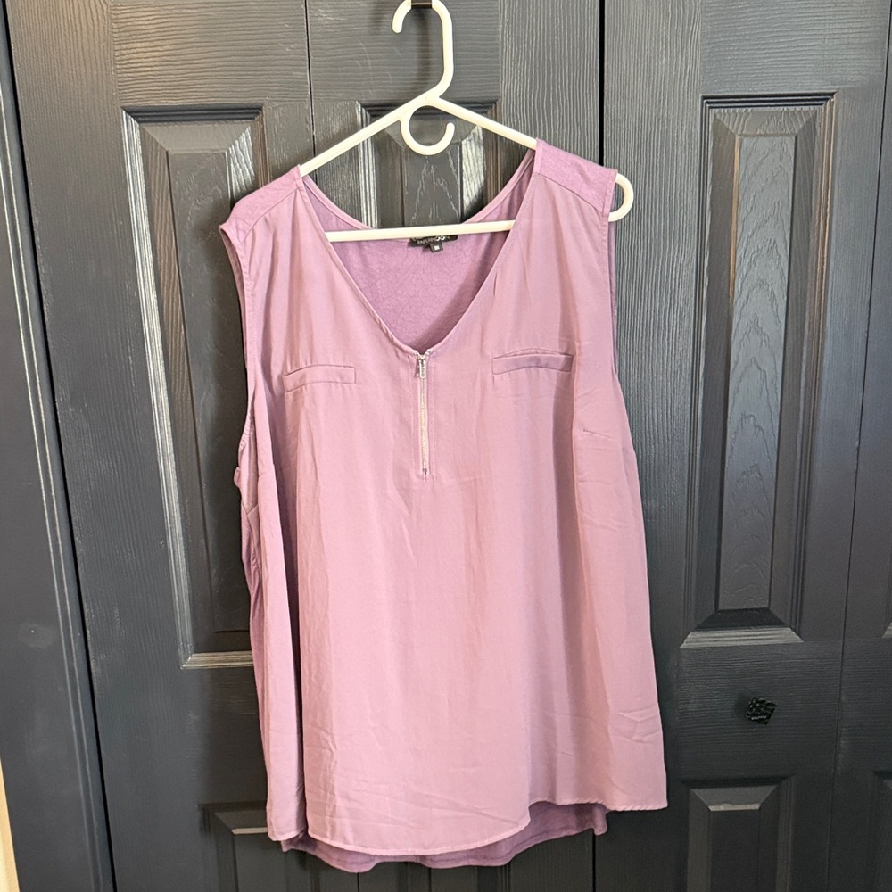 Papermoon Mauve Sleeveless Zip Tank
